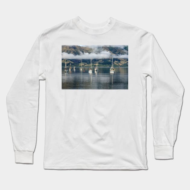 Akaroa Harbour Long Sleeve T-Shirt by fotoWerner